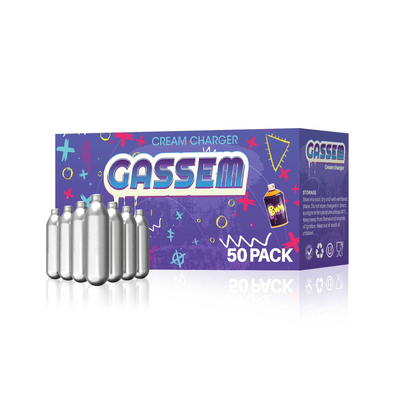 Gassem 8G N2O Whipped Cream Charger, Whip Cream Charger, Original Flavor