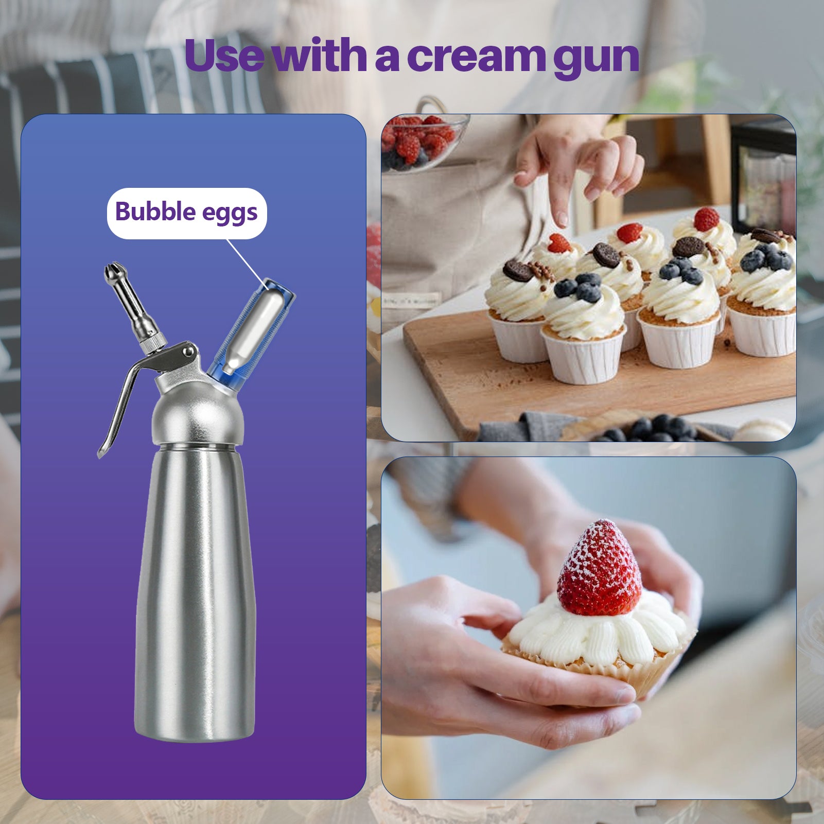 Gassem 8G N2O Whipped Cream Charger, Whip Cream Charger, Original Flavor